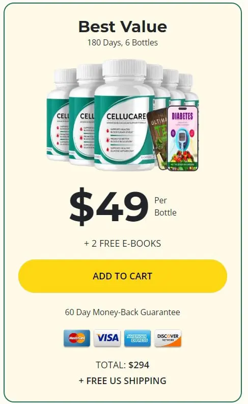 CelluCare Blood Sugar 6 bottle